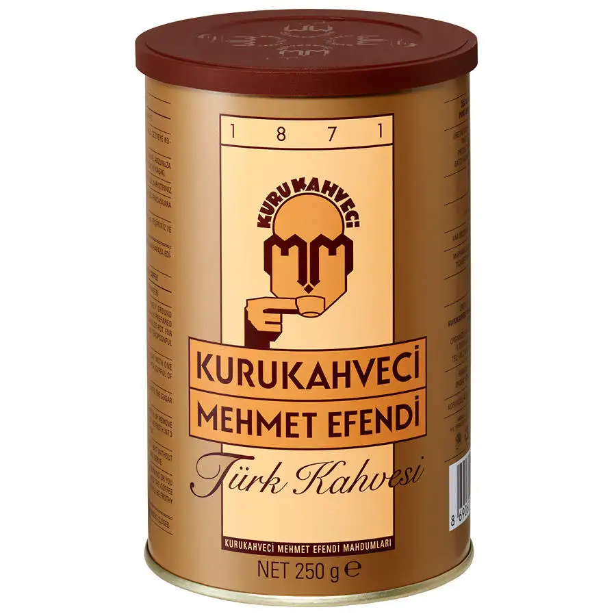 Turkish Coffee 12x6Gr 100 Gr 250 Gr 500 Gr Kurukahveci Mehmet Efendi Sparkling Tasty Drink Roasted Espresso Cappucino Quality Brand Preferred