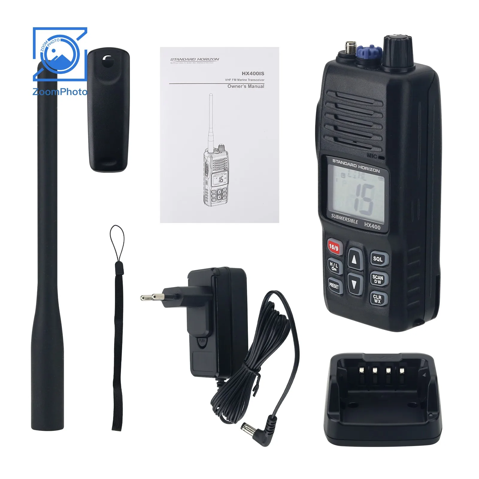 HX400IS Submersible 5W VHF Marine Radio Handheld Transceiver Walkie Talkie with Noise Canceling Mic