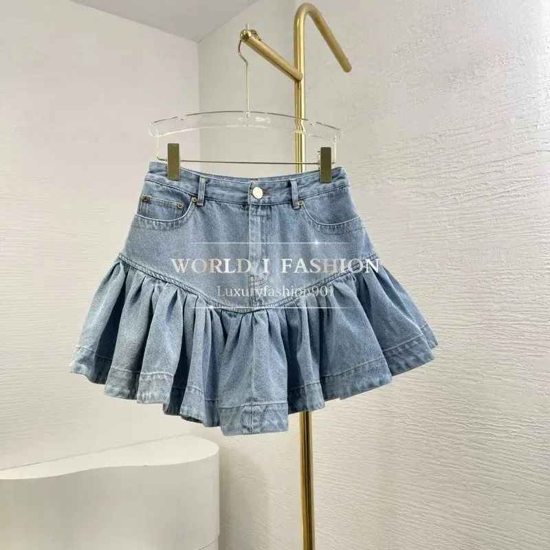 

Cotton 2025 Light Blue Mini Skirt