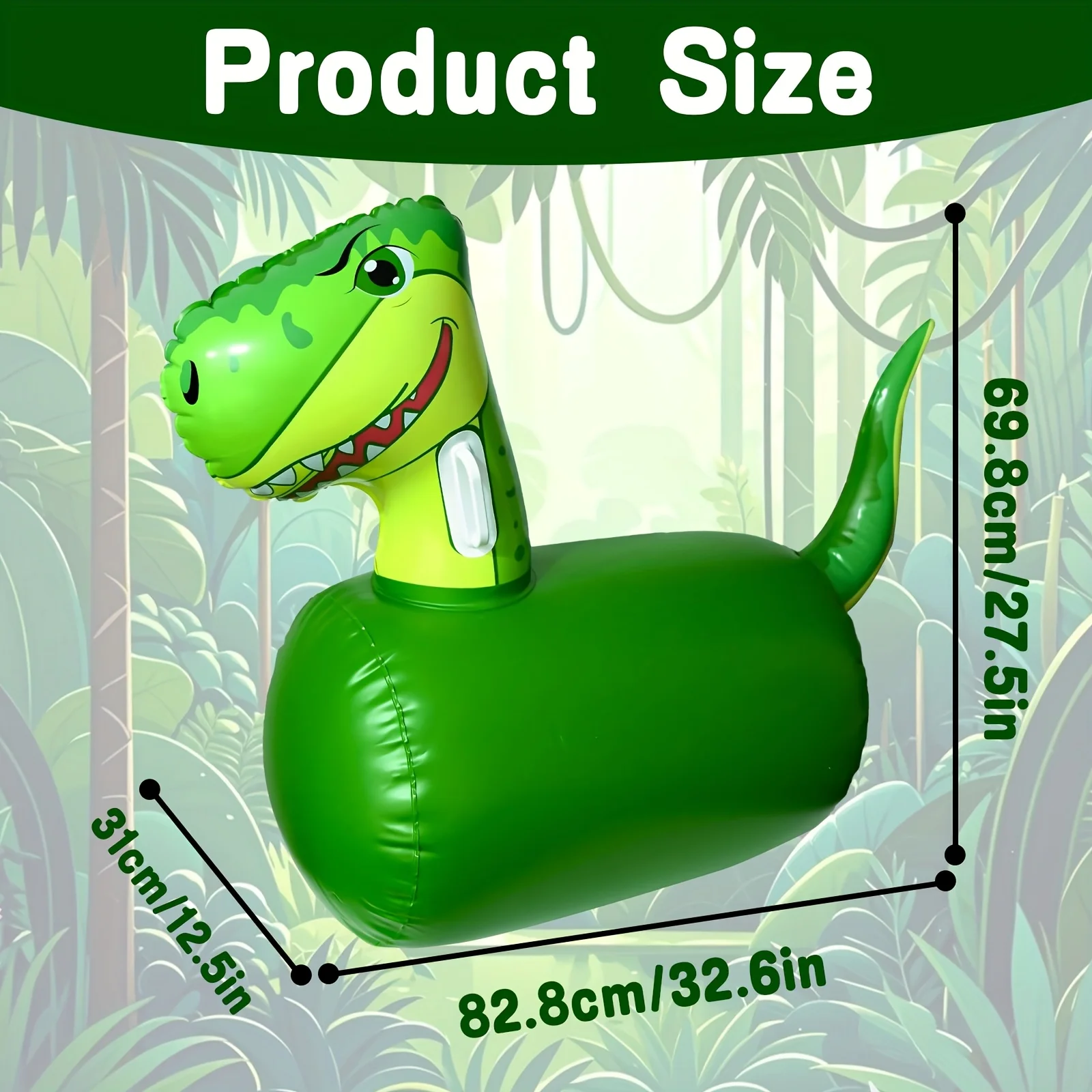 Inflatable Dinosaur & Unicorn Ride-On Bouncing Hopping Toy, Indoor & Outdoor JumpingToys, Green & Purple, With Hand Pump, Sturdy