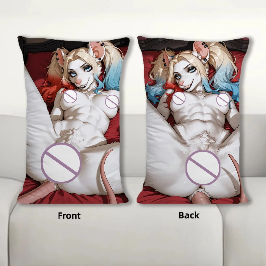 Dakimakura Anime Harle Quinn Rat Nsfw Sofa Cushion Body Pillow Cover Double Side Print Bedding Throw Pillow Case Home