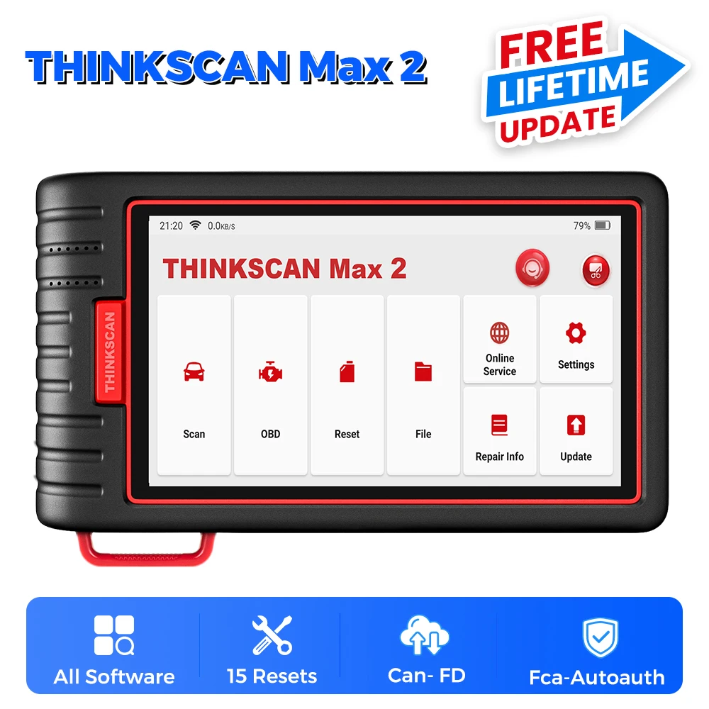 Thinkcar Thinktool Max 2 Automotive Scanner Professional Car Diagnostic Tools CAN-FD Full System Diagnostic Auto OBD2 Scanners