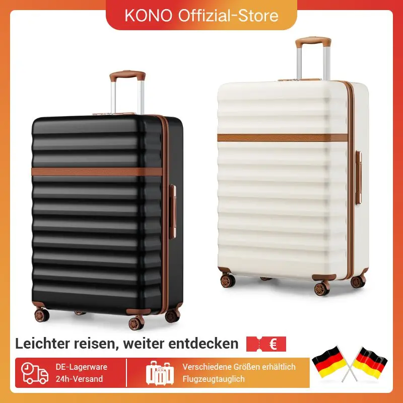 KONO Koffer Trolley Extra Groß Hartschalenkoffer aus ABS+PC leicht, großer Reisekoffer 149L Volumen für Lange Reisen mit  TSA