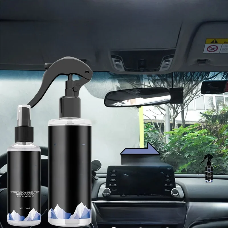 30/100ml Car Anti-fog Spray Glass Antifog Coating Agent Defogger Auto Windows Screens Mirror Windshield Defogging Cleaner