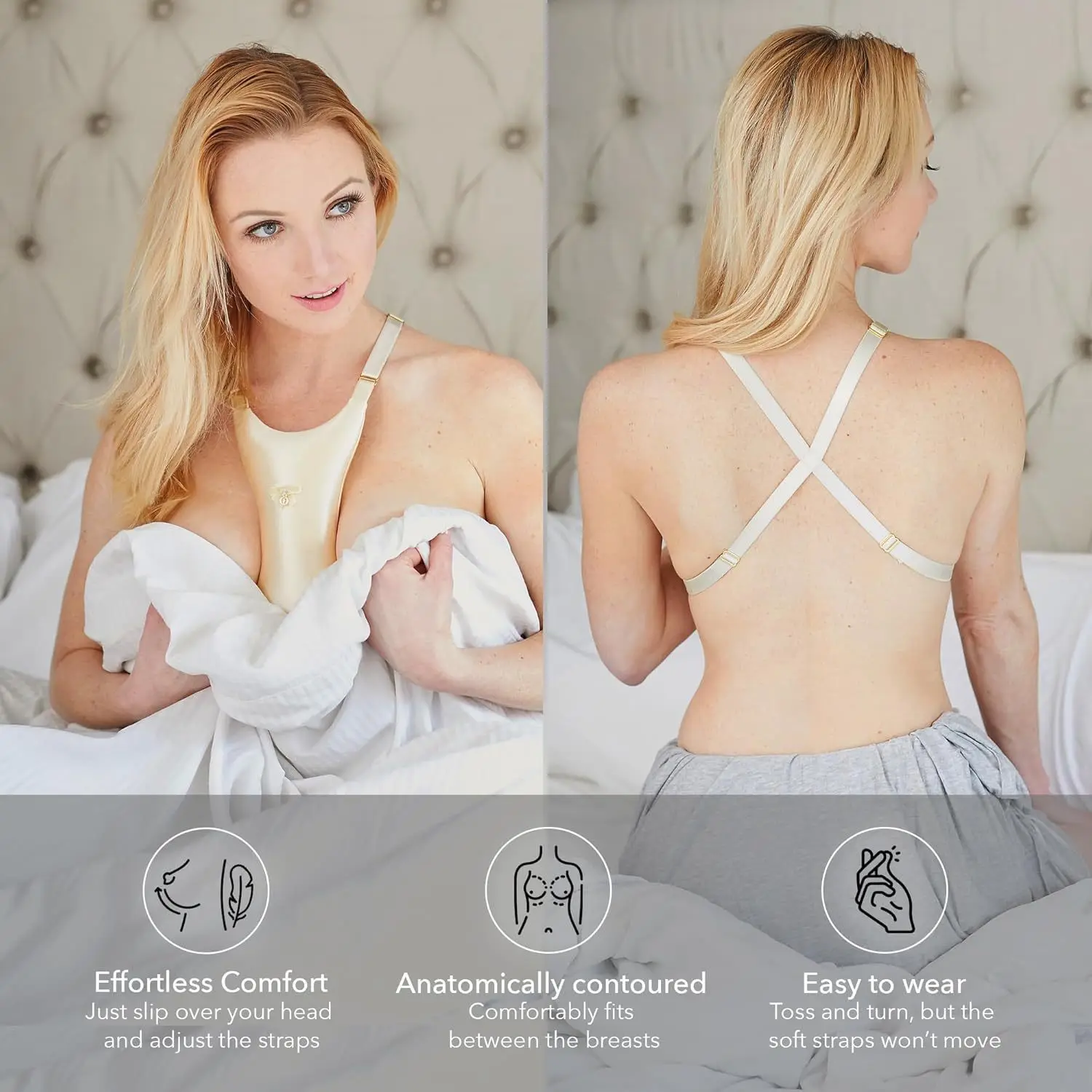 Women Breast Pillow Cushion Wrinkle Chest Support Pillow with Adjustable Straps for Side Sleepers for Nursing Mom Women Sleeping