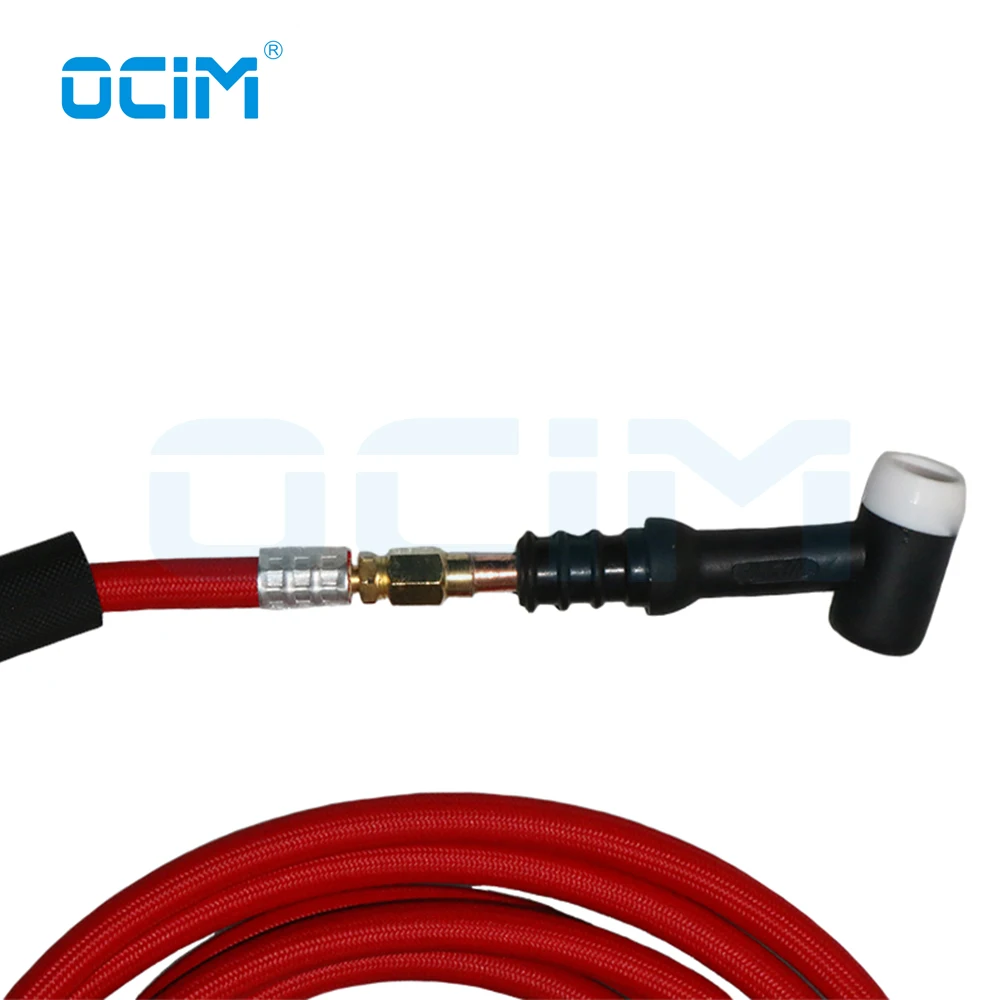 Imagem -03 - Tig Soldagem Arma Tocha Mangueira Super Macia Vermelha Conector Euro Wp17 Wp17f Wp17v Wp17fv 4m 35 a 70