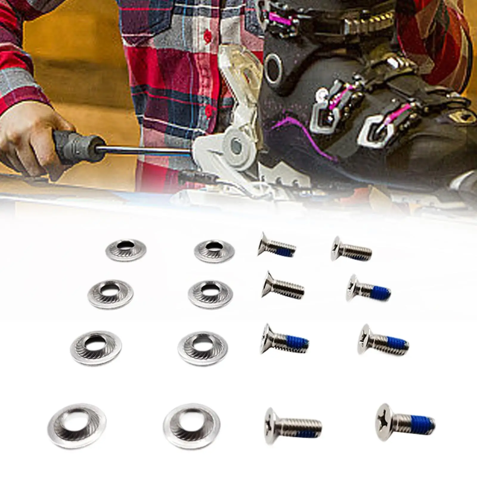 

8x Snowboard Binding Screw Set Fasteners Countersunk Head Screw Bolt Snowboard Bindings Ski Fixed Accessories