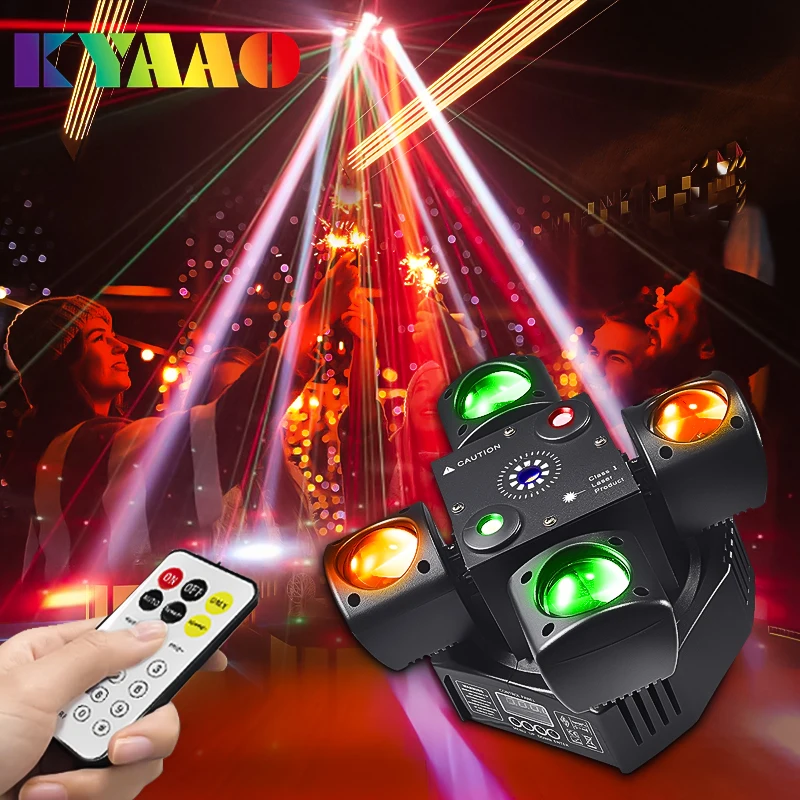 

Новый световой прибор 4-в-1 для диджеев: RGB-лазер, стробоскоп, диско-лампа с музыкальным управлением и вращающимся эффектом для клубов, свадеб, караоке и Рождества