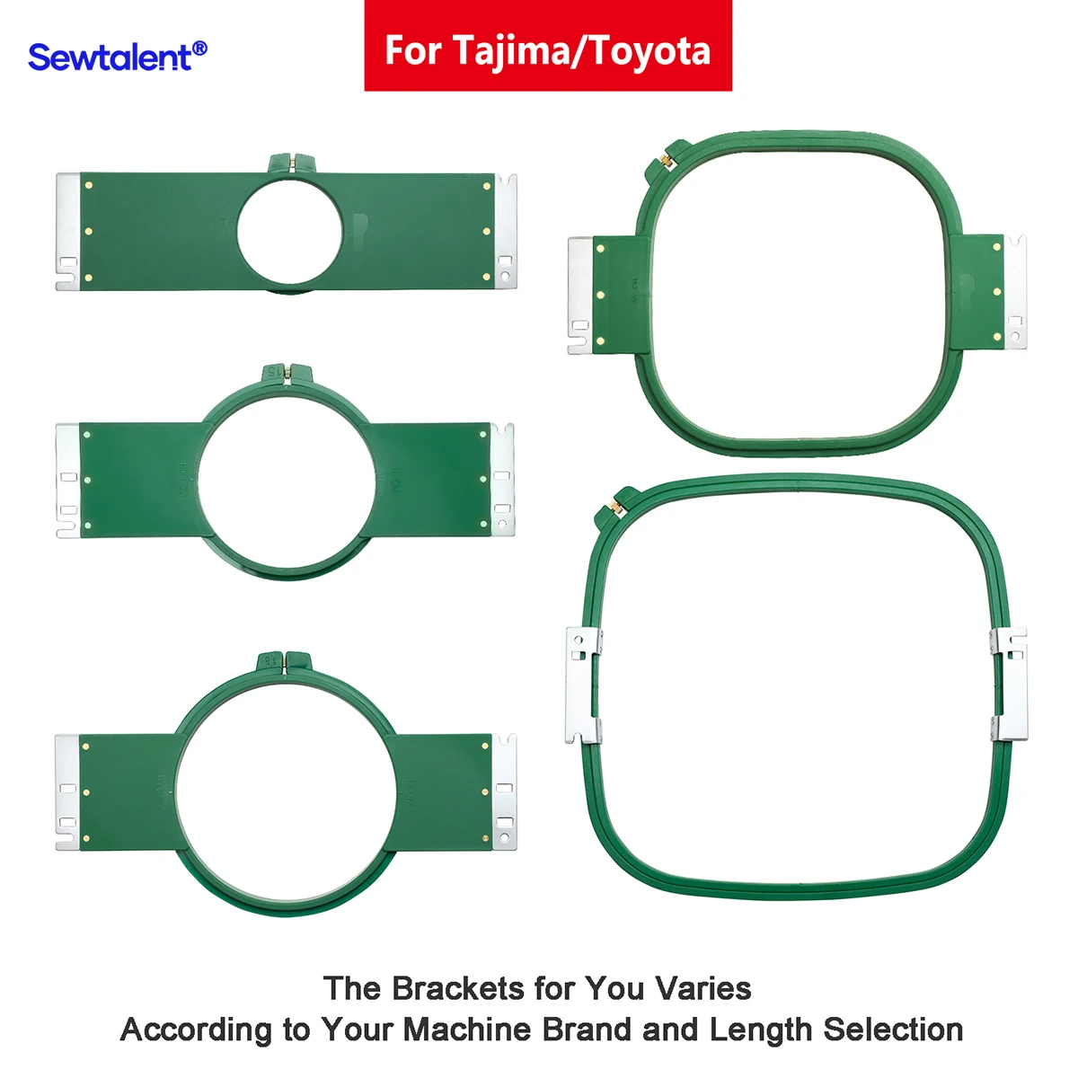 

Sewtalent Embroidery Hoops for Tajima Toyota Sewing and Embroidery Machine Rings Tubular Frames Industry Plastic