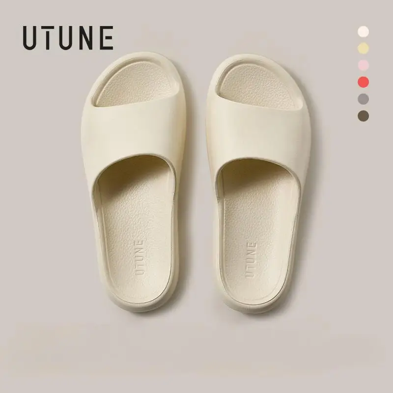 

UTUNE Women’s Ultra Soft Ergonomic Cloud Slides Non-Slip EVA Slippers for Men Comfortable Retro Couple Slippers Indoor & Outdoor
