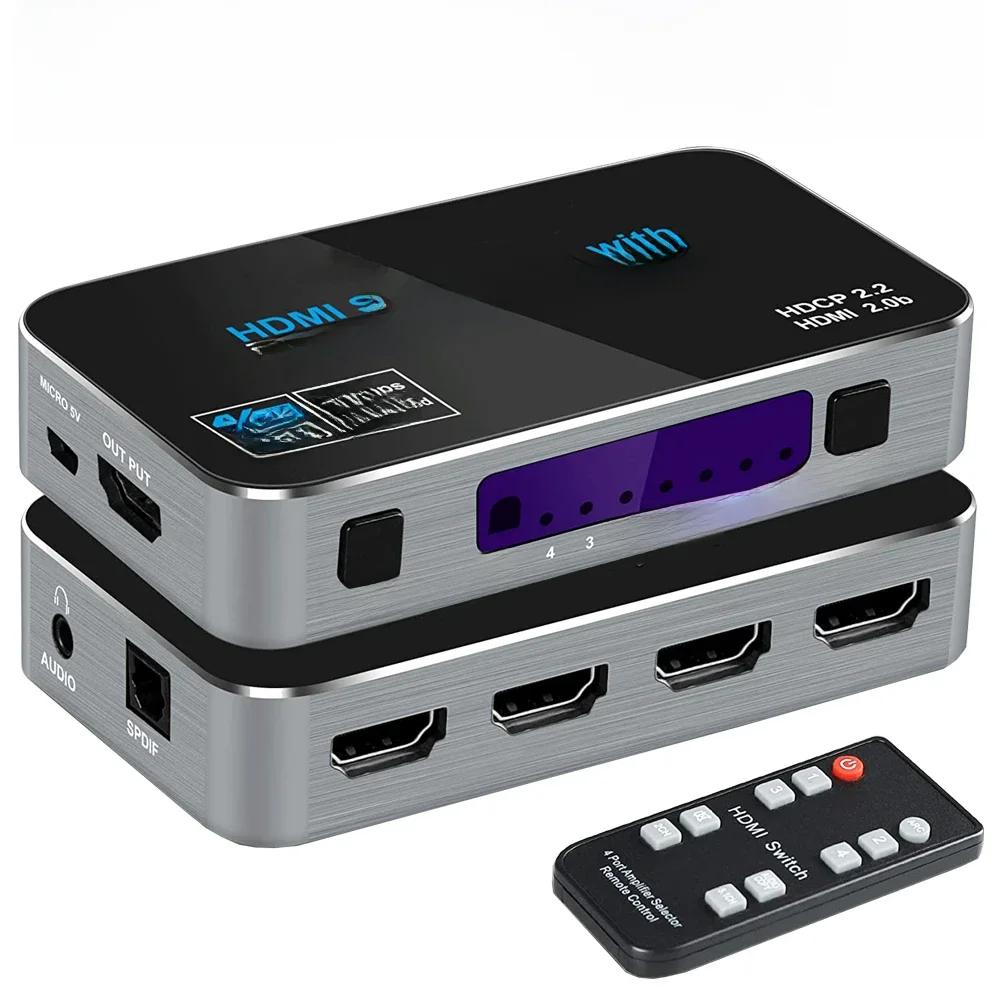 60Hz 4K przełącznik HDMI HDR HDMI ARC ekstraktor audio HDMI 2.0 splitter przełącznik HDMI przełącznik HDMI ekstraktor audio dla PS4 pro apple TV — zdjęcie 2