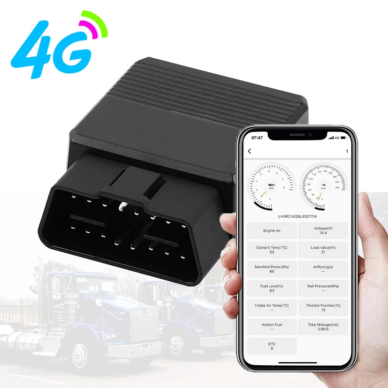 

Car Mini OBD 4G GPS Tracker with Diagnostic Free APP Real Time Vehicle Tracking Device OBDII Truck Locator for Worldwide