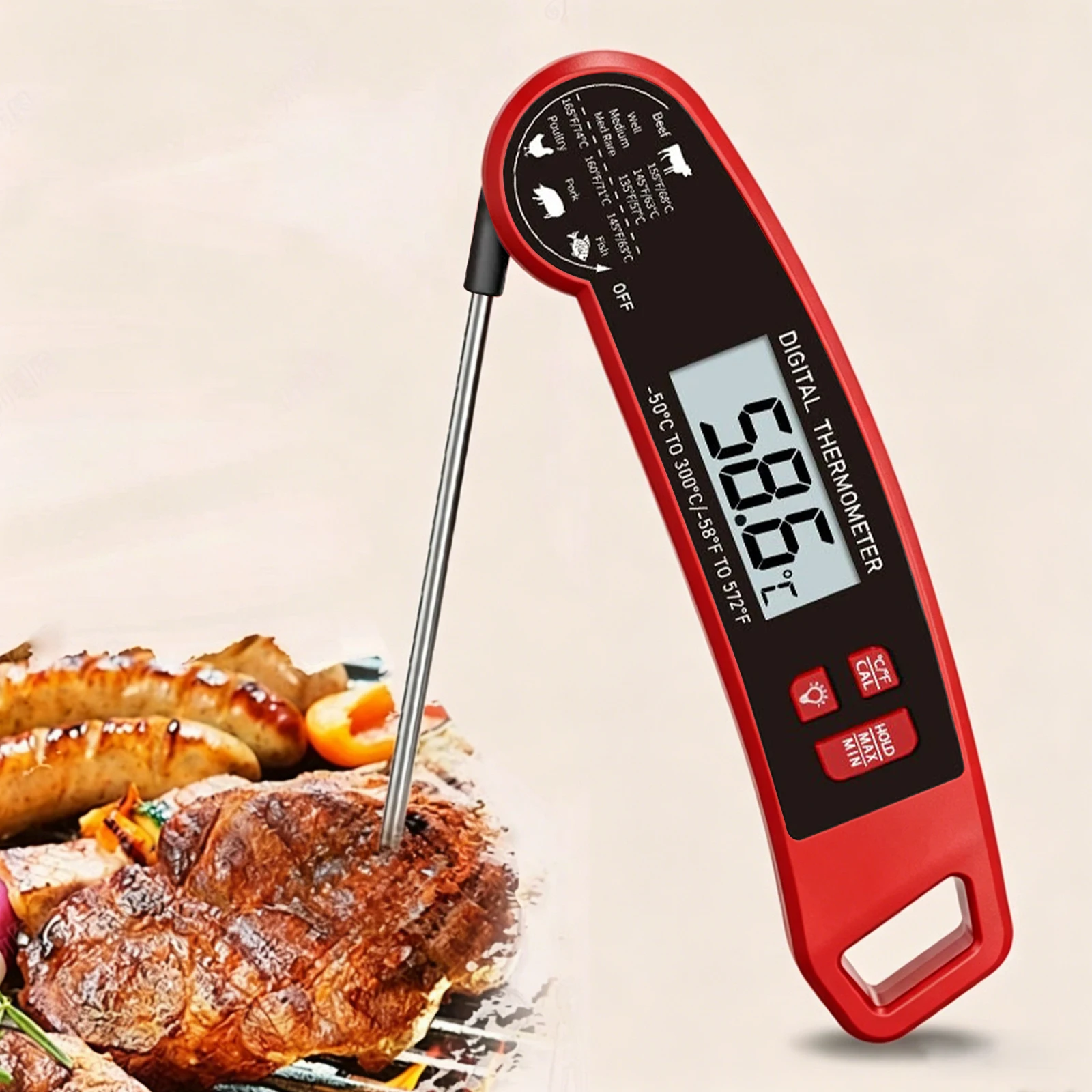 Camping Cooking Portable - Termómetro Digital de Lectura Instantánea para