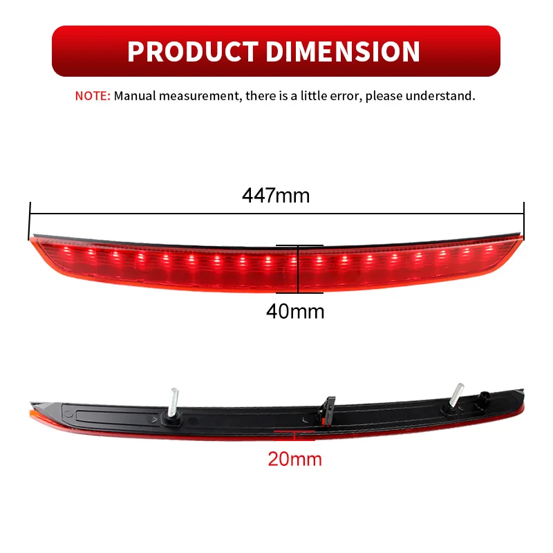 1PC LED High Mount 3rd Third Brake Light Canbus For 2006 2007 2008 2009-2014 Audi TT 8J MK II Tail Stop Warning Fog Strip Lamp view 2