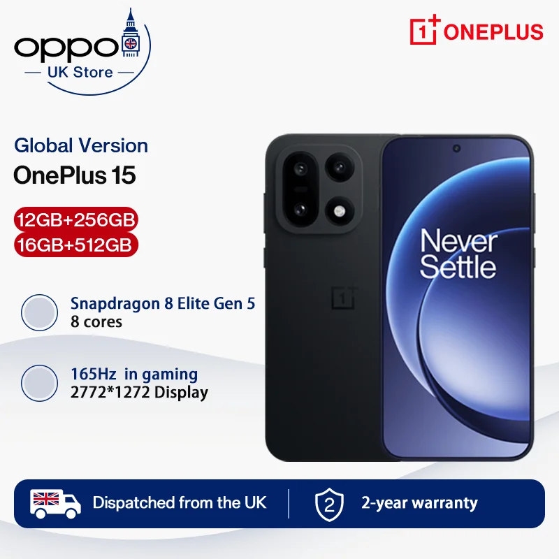 SIM Free OnePlus 15 5G 12+256GB 16+512GB Mobile Phones Snapdragon 8 Elite Gen 5 7300mAh 165HZ 50MP AI Camera smart phone