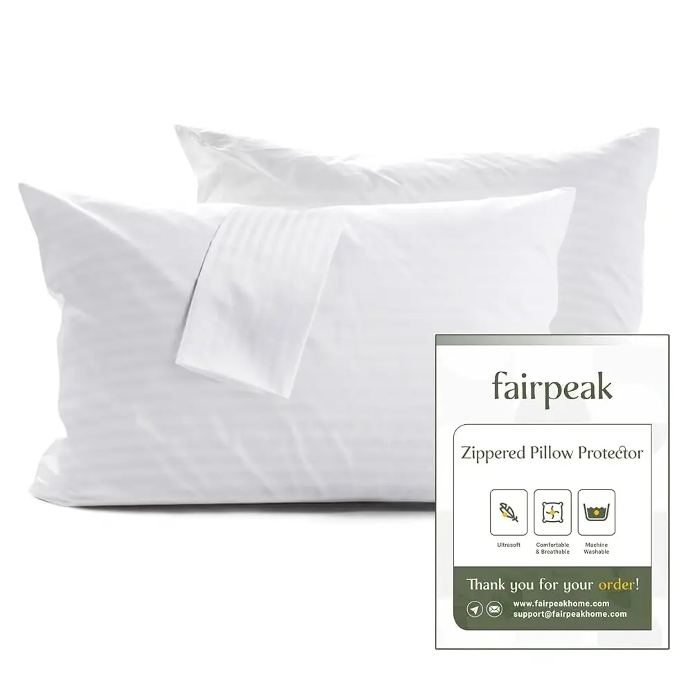 

Fairpeak, Microfiber Pillowcases, King, 4 Pack, White