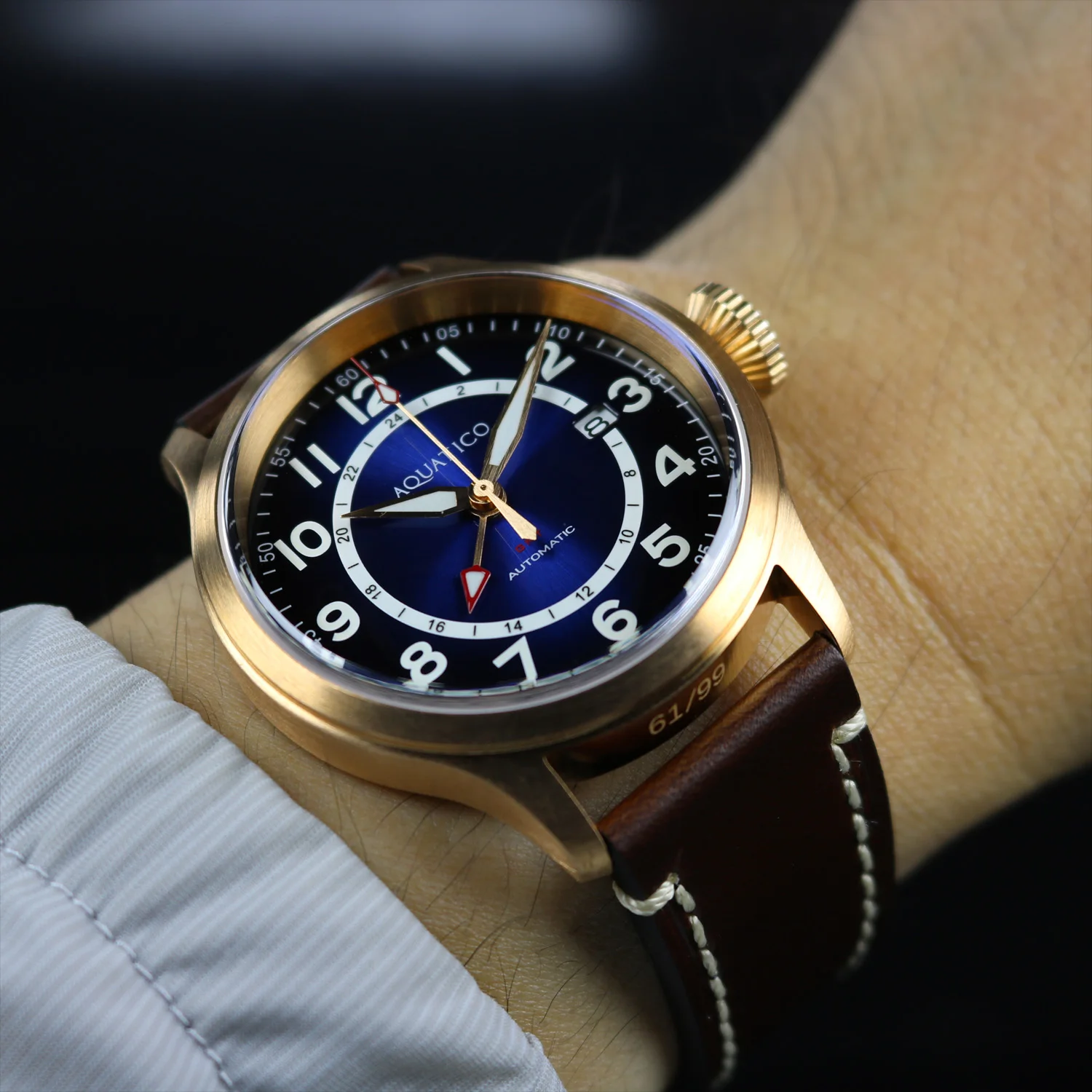Bronze Horizon Hawk GMT Gradient Blue Enamel Dial