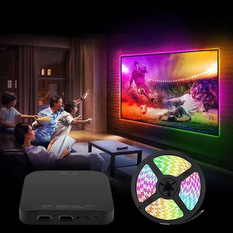 2024 Nieuwe Ambient TV LED-achtergrondverlichting Sync naar scherm voor 40-85 inch Real-Time Sync LED-lichtstrip voor 4K HDMI-compatibel 2.0-apparaat - afbeelding 2