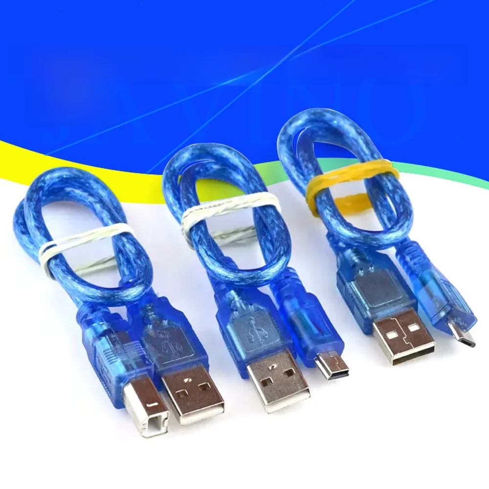 1/5/10szt 30cm Kabel USB UNOR3 R3 / Mega 2560 R3/ ADK USB-A do USB-B do Arduino MINI TYPE-C MICRO Kabel do drukarki — zdjęcie 2
