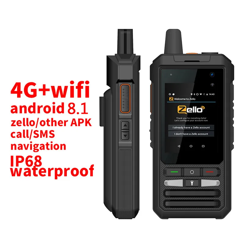 4G F3 zello smartphone poc walkie talkie IP68 telephone long range radios comunicador portable profesional 100km police radio