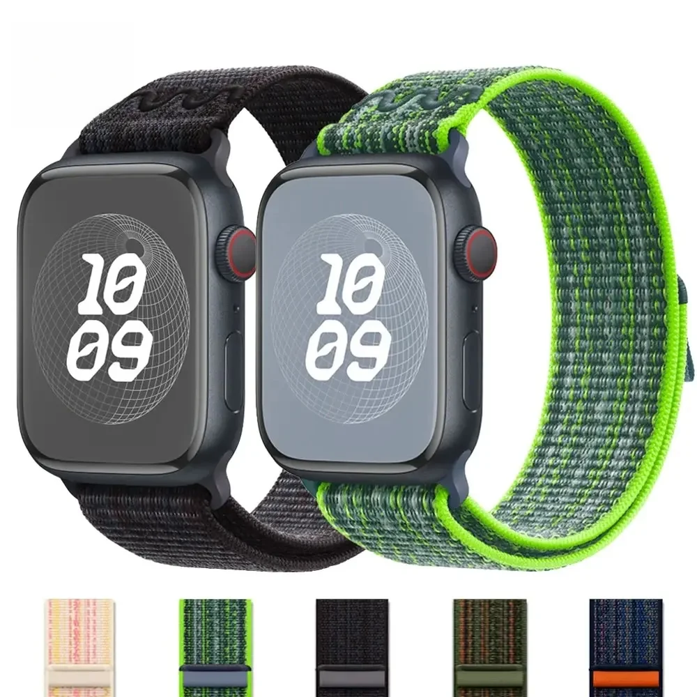 Sport Nylon Armband für Apple Watch Ultra 2 1 49mm Serie 9 41mm 45mm Bands ch laufe für iwatch 8 7 6 5 4 3 se 40mm 44mm 42mm Armband