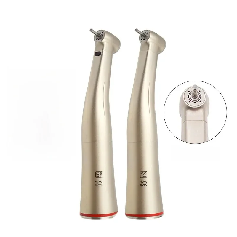 Dentaire 1:5 Fiber optique LED contre-Angle anneau rouge pièce à main roulement en céramique interne 4 voies bouton poussoir de pulvérisation outils de dentisterie