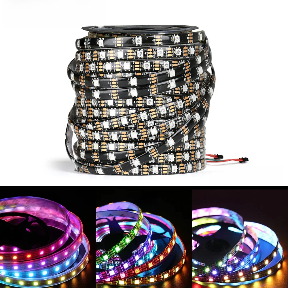 Bande lumineuse LED intelligente RGBIC, WS2812B, DC5V, USB, IC adressable, 30/60 Pixels, LED, m, IP30, IP65, IP67, Magic Light