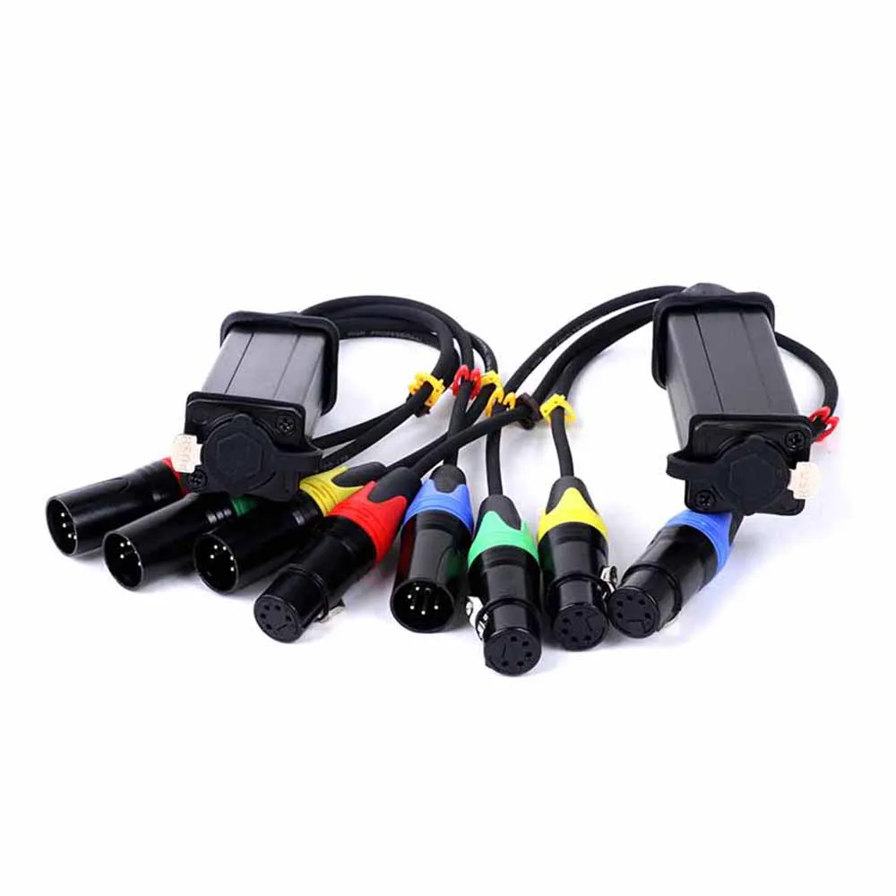 4 Channel 5Pin XLR Male+Female Multi Network Receiver to Ethercon Cable-XLR,DMX Channels Over STP RJ45 Cat5/Cat6 Ethernet Cord