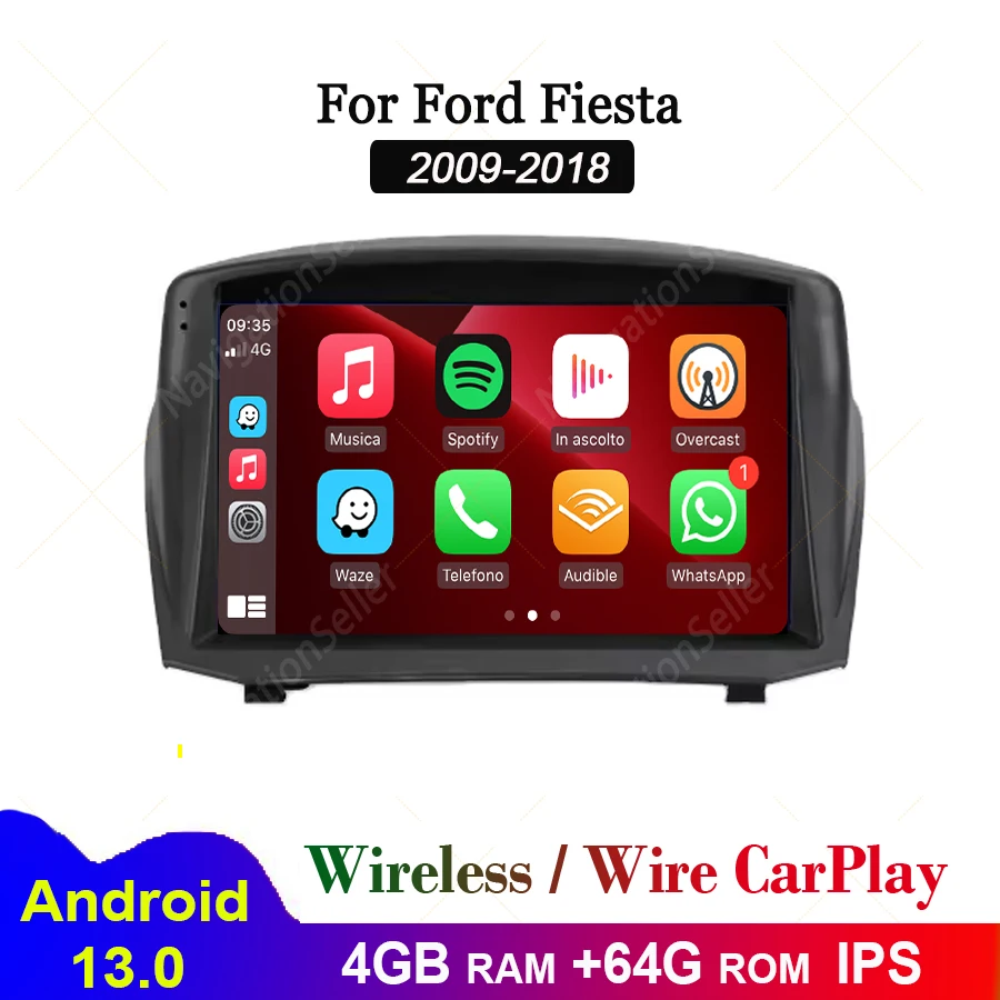 VIGOHI Car Radio Android For Ford Fiesta Mk7 Multimedia Carplay Touch Screen Gps Navigation Auto Stereo Head Unit Video Player