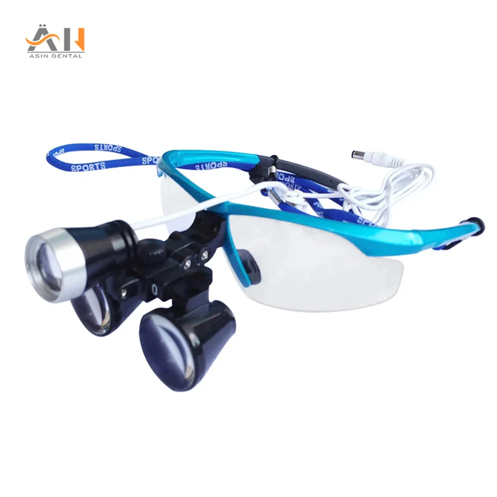 3.5X 2.5X Dental Binocular Loupes Set with LED Headlamp & Lithium Battery Optical Glass Magnifier 320-420mm Dental