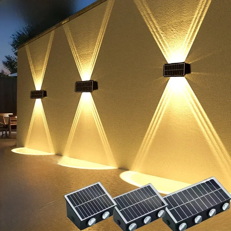 Solar LED-spot buiten waterdichte bovenste onderste verlichting veranda verlichting zonne-energie straatlantaarn voor balkon binnenplaats tuin - afbeelding 2