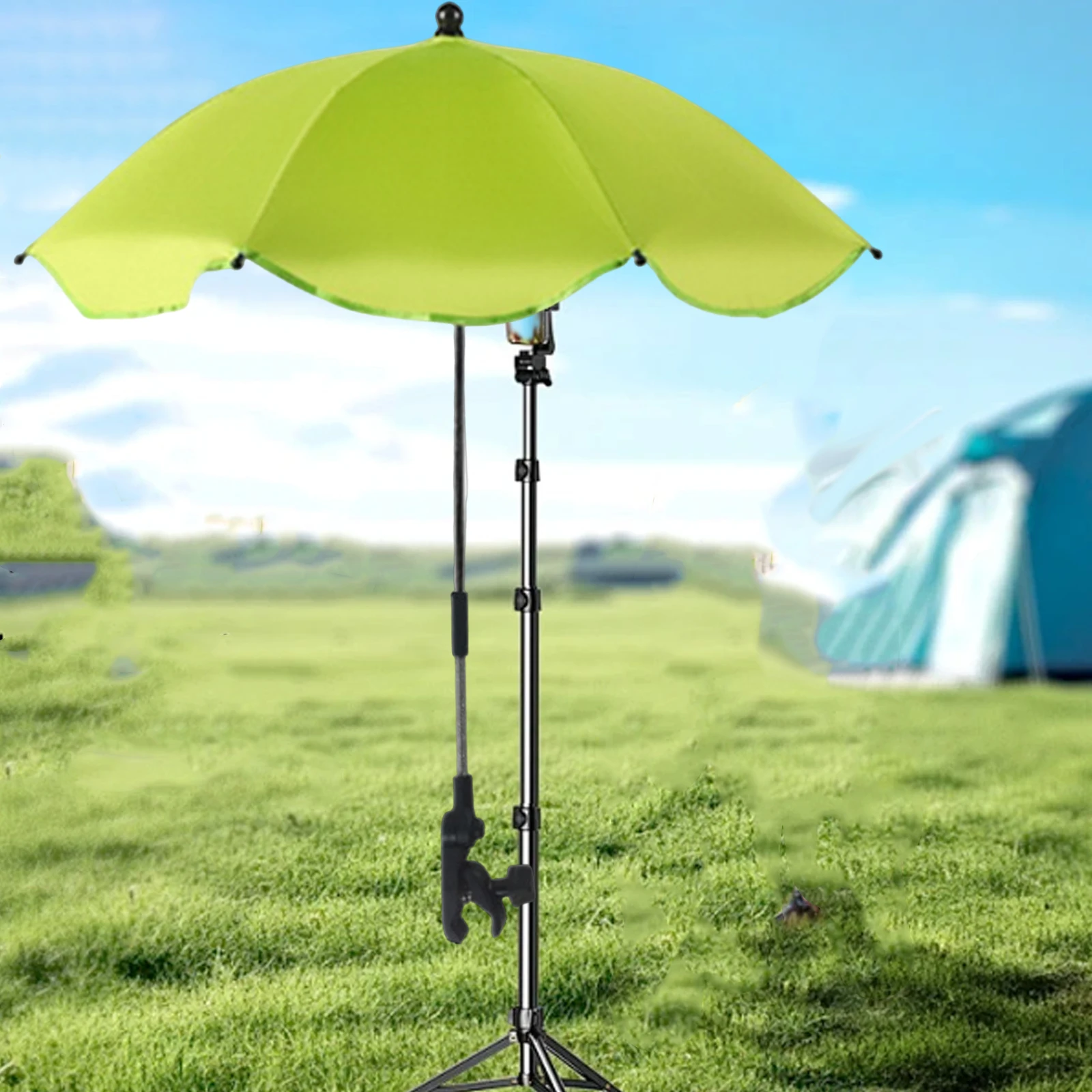 كليب على مظلة يدفع باليدين الم - مراجعة Outdoor Furniture Umbrella وسعره