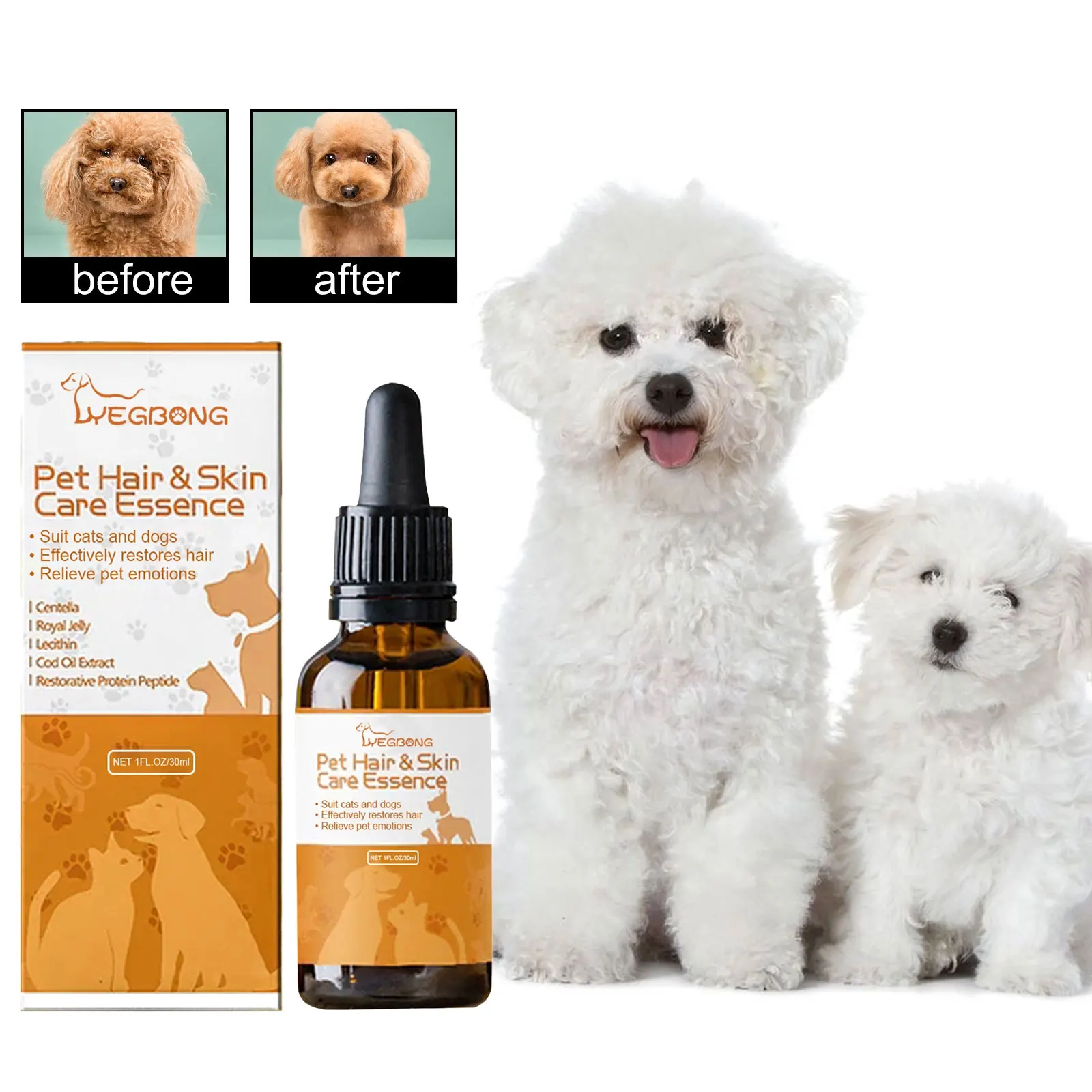 Pet Skin Care Liquid Coat Moisturizing Conditioner Fur Nourishing Skin Repair Promote Hair Growth Anti Itch Dog Hair Care Serum