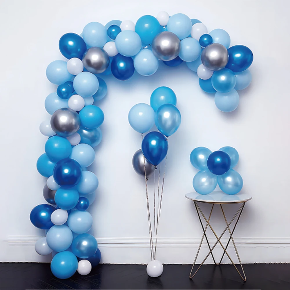 

Us Stock 76 Pcs Party Decoration Blue Color Series Balloon Set For Birthday Festivals Celebration