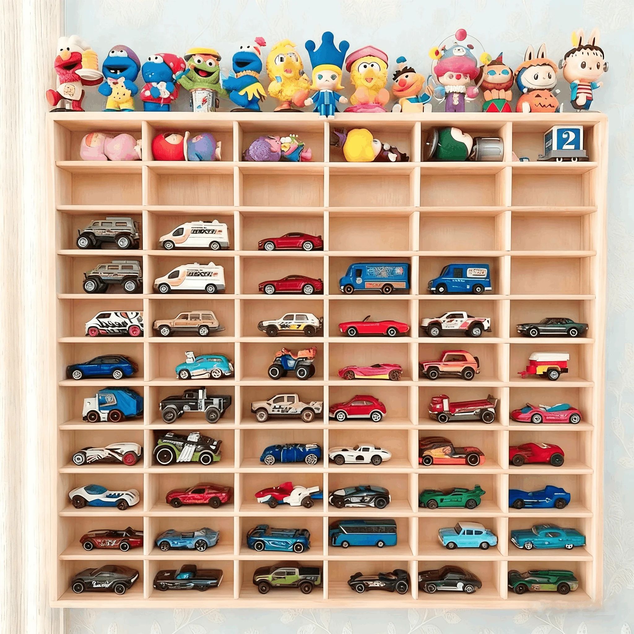 Muti-Grid Toy Car Display Storage Wall Mount Toy Storage Rack Multi-Layer Car Model Box Display Rack For Figures Collection Home