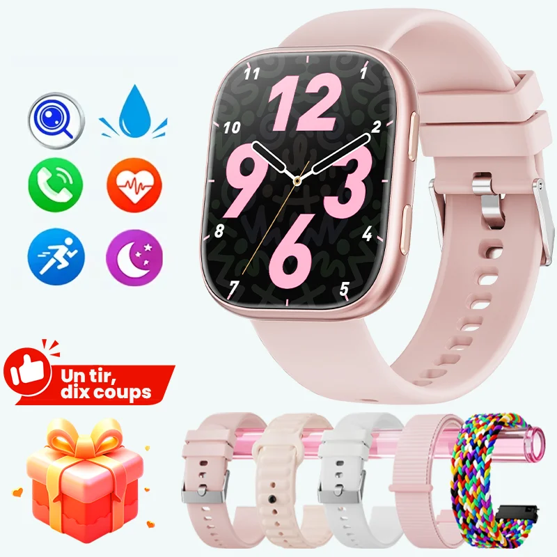 

2026 Women Smart Watch Bluetooth Call 1.83" HD Touch Screen 115+ Sports Mode Heart Rate Monitor 7 Straps Gift Set Waterproof Fitness Tracker Smartwatch For Android iOS
