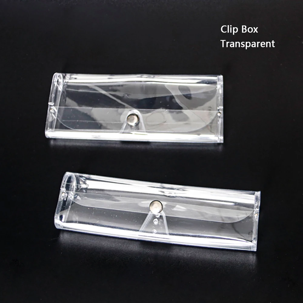 Anti-Pressure Special Glasses Box Transparent PVC Frosted Clip Box Myopia Glasses Clip Box Polarized Clip Box Multiple Styles