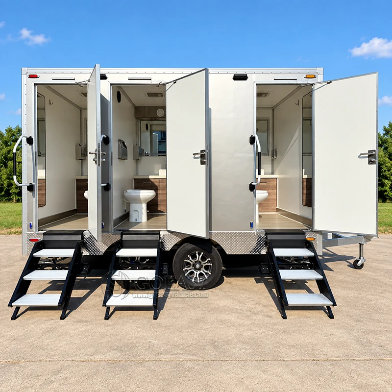 GOEASY Portable Toilet Trailer Customizable Luxury Mobile Restroom for Travel Scenic Spot Outdoor Beach Toilet Trailer