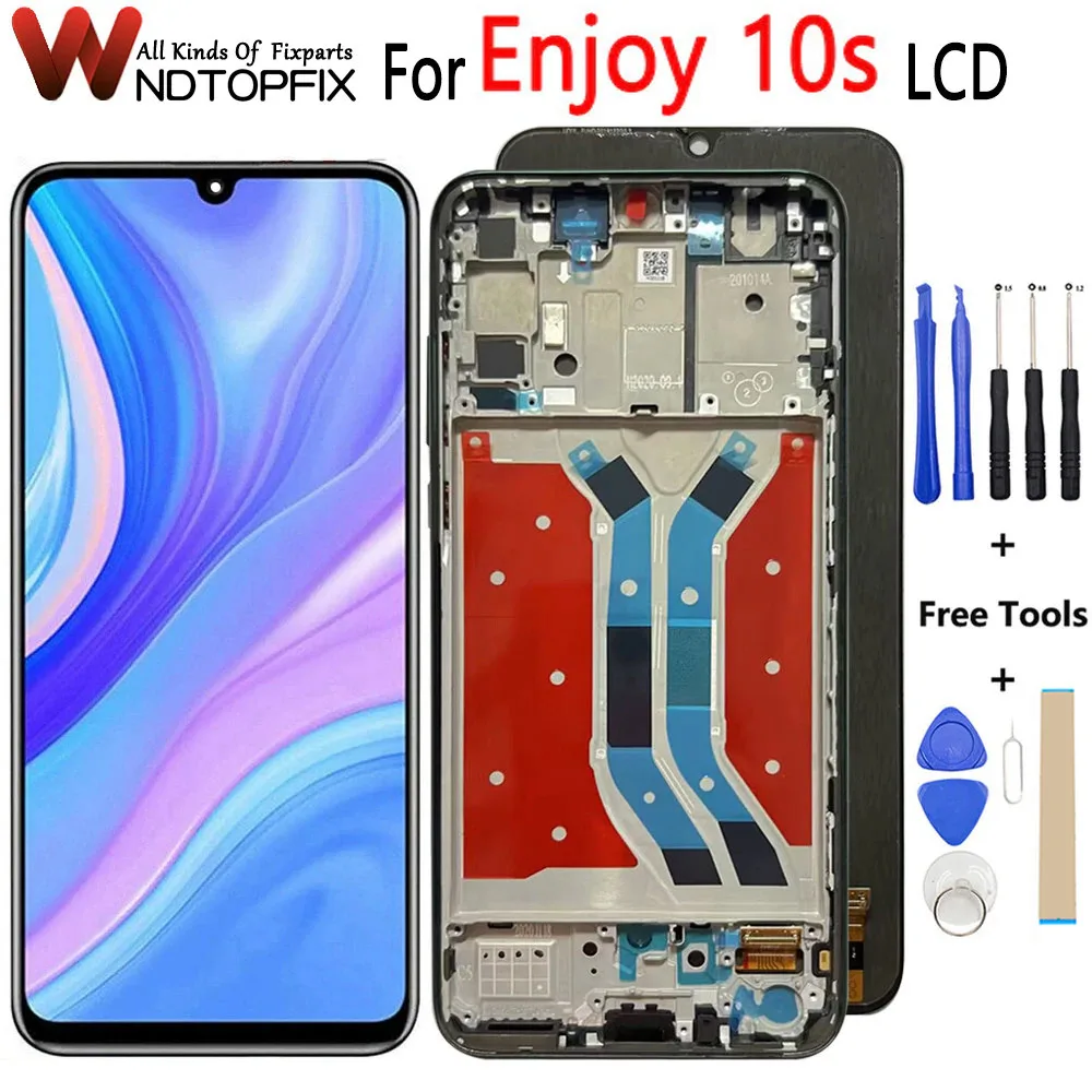 ЖК-дисплей 6,3 дюйма для Huawei Enjoy 10S, сенсорный экран, дигитайзер в сборе, замена P Smart S для Huawei Y8p 2020, ЖК-экран