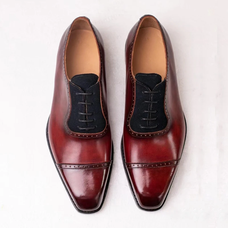 

Goodyear Leather Soles Spring Summer Autumn Winter Men's Leather Shoes Oxford Shoes Leather Fashion Handmade Banquet Shoes Weddi