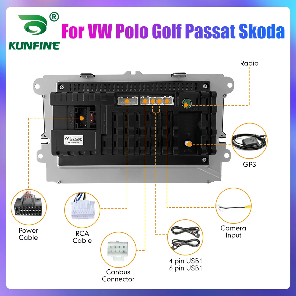 2Din 9Inch Android Octa Core Car Radio stereo For VW Polo Golf Passat Skoda octavia Screen Car Multimedia Player GPS BT Carplay