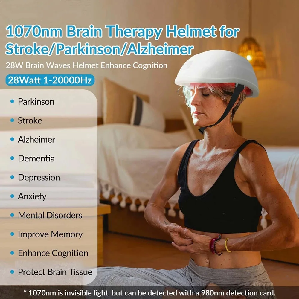 

Sleep Aid 1070nm NIR Light Therapy Helmet PBM Neurofeedback Device 40Hz for Insomnia, Anxiety Relief Brain Fog Mental Wellness
