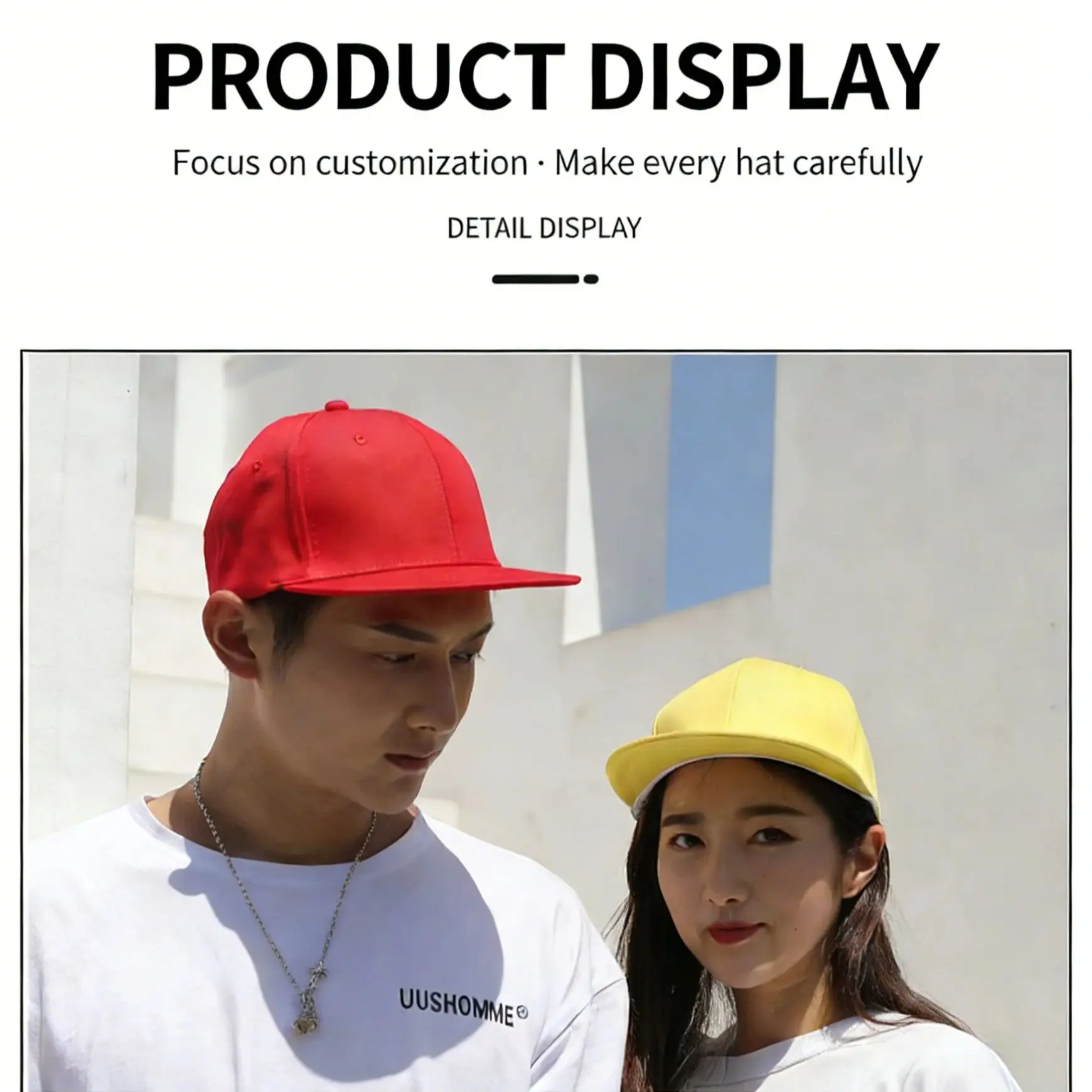 Custom Snapback Hats for Men Personalized Hip Hop Flat Snapback Caps Customized Adjustable Baseball Cap Add Your Own Text view 4