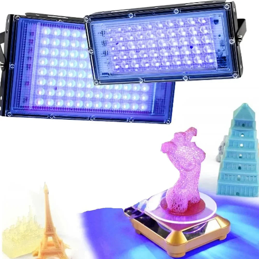 220V 50W 300W LED lampe à polymérisation UV ultraviolette 395nm 365nm 405nm colle UV impression pulvérisation peinture résine encre résine bricolage durcissement