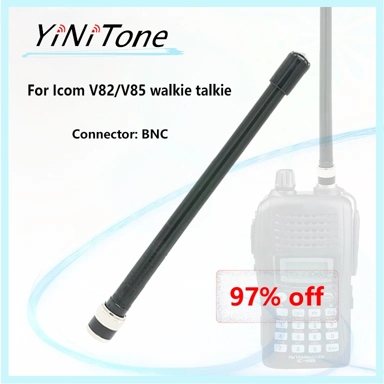 V80 Replacement Aerial Long Range Handheld BNC VHF 136-174mhz Walkie Talkie Mobile Phone For Icom V82 V85 Mini Rubber Antenna