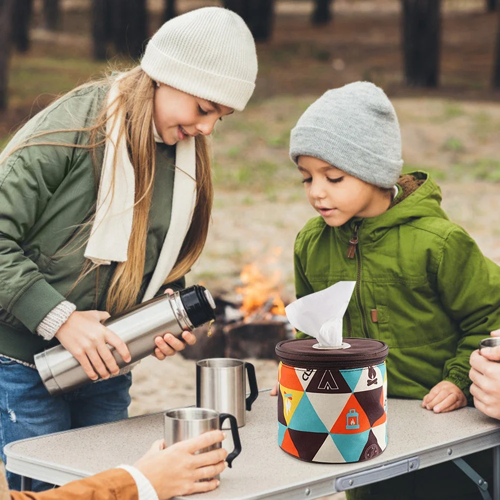 Porte-papier hygiénique de style national, camping en plein air, sac de rangement pour rouleau de papier toilette, boîte à mouchoirs de camping, étui à papier