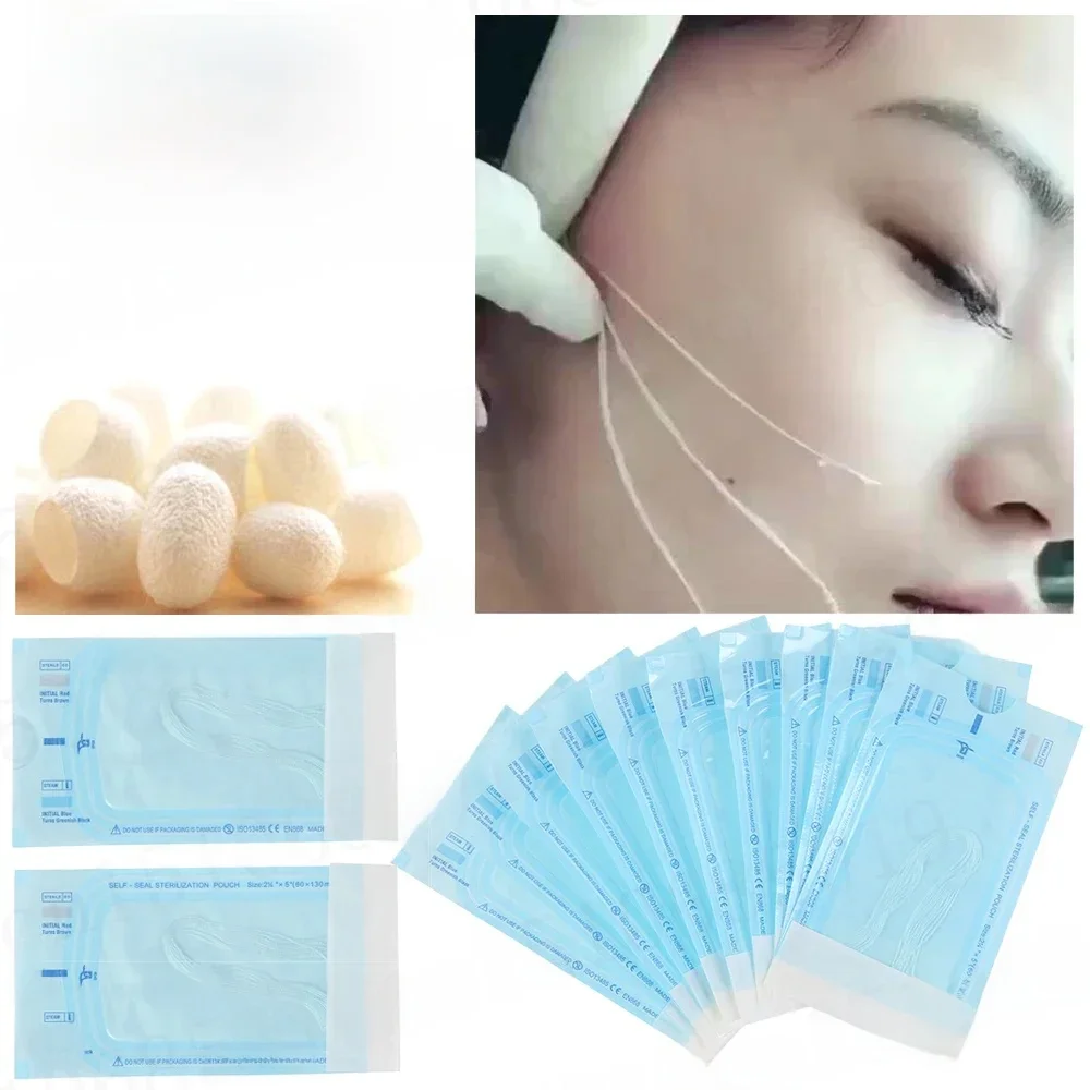 Fil de collagène pour le lifting du visage, sans illac, raffermissement de la peau, essence sculptée, outils de soins de la peau, 300-1 sacs