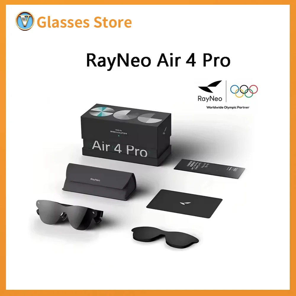 New Rayneo Air4 Pro AR Smart Glasses DHR10 1200nits Version4000 AI HDR Screen 3840 Hz PWM 3D Glasses Aduio by Bang &Olufsen