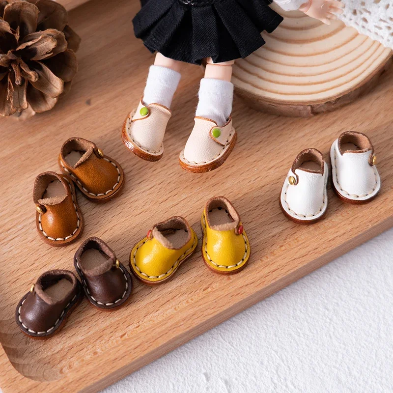 Chaussures en cuir de vachette faites à la main avec crochet à la main OB11, bottes de style simple, 1/12 po, adaptées aux tambours GSG 9 YMY