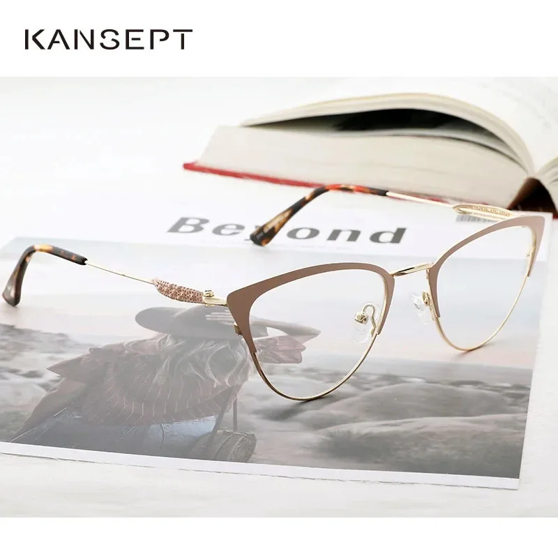 KANSEPT Woman Reading Glasses Men High Quality Cat Eye Myopia Lenses to Read Eyepieces Woman\'s Eyeglasses Eyeglass Frames Women